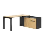 corner desk with large top and long side cabinet