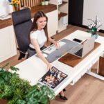 desk with a large work surface