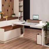 office furniture with contrasting finishes
