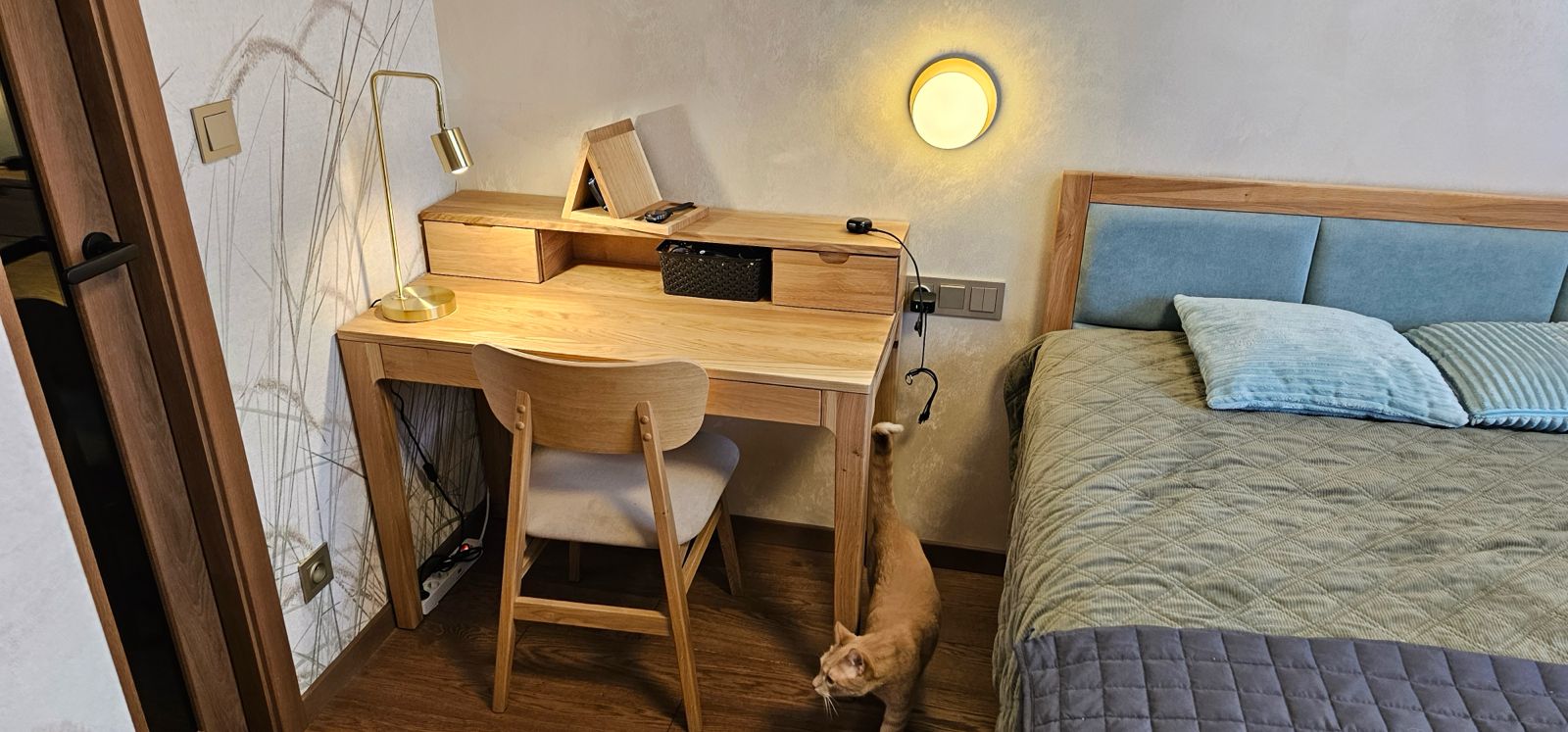 Wooden desk for bedroom in Wroclaw
