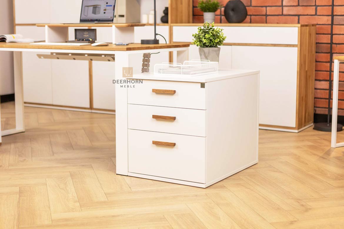 biały kontenerek na dokumenty