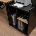 Corporate office desk with practical printer cabinet