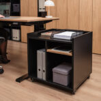 Laptop desk with roomy under-desk cabinet