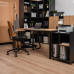Work desk with printer cabinet in modern style