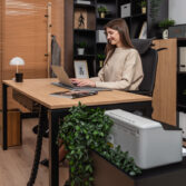 imitation oak wood desk for modern office