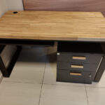 Desk with pedestal and oak top for the company RODIS from Wroclaw