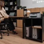 desk with printer pedestal for modern office