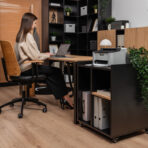 desk with printer cabinet ijdeally for office workers
