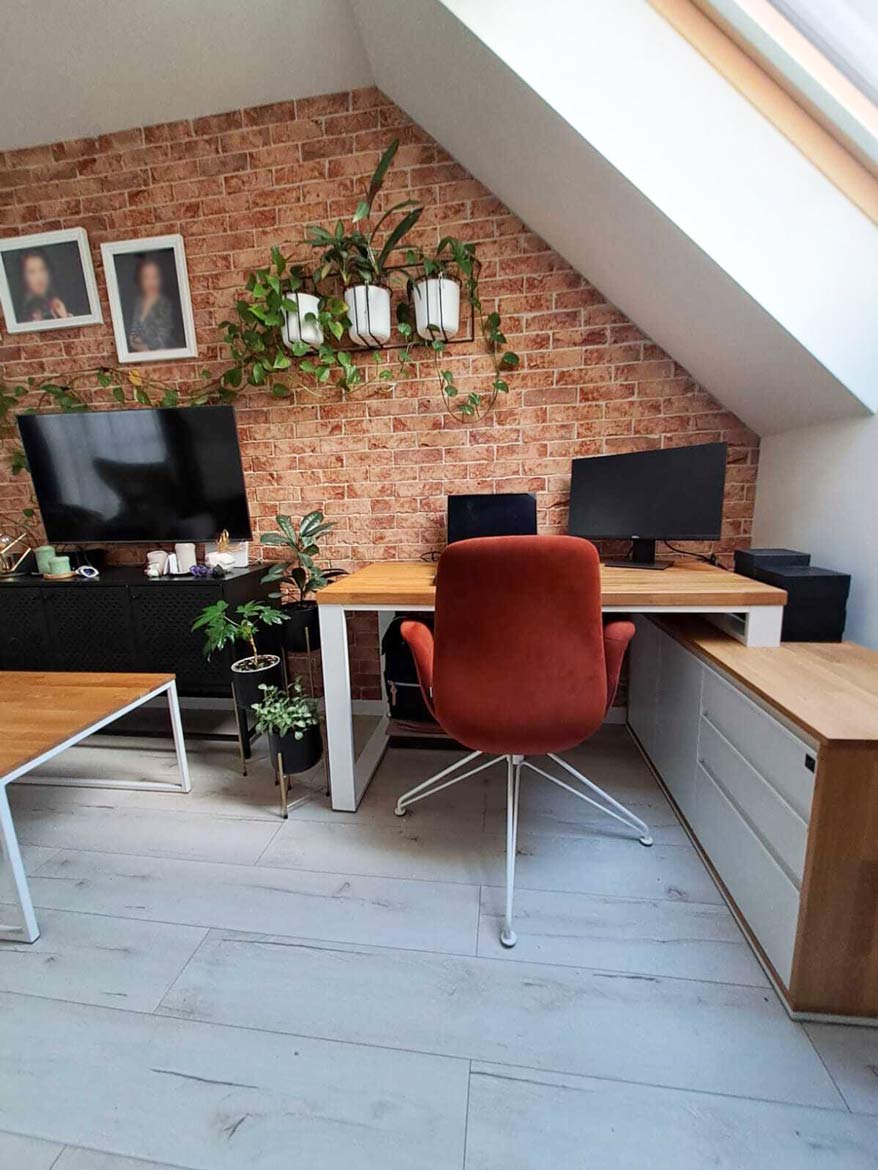 Home office in the attic for Ms. Iwona from Wroclaw