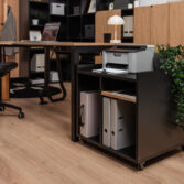 elegant office desk with wood-like top
