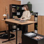 elegant office furniture with electrically raised desk