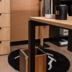 ergonomic work desk with laptop in modern style