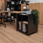 ergonomic desk with printer cabinet for working at home
