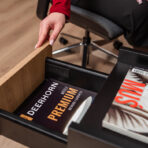 compact container on wheels for storing small items