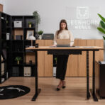 modular office furniture with lift-up desk and pedestal
