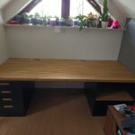 Unusual desk under the window in the attic for Mrs. Karolina from Poznan
