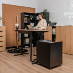 adjustable desk with office furniture set in modern style