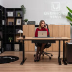 desk set with adjustment and side pedestal for modern office