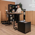 office furniture set with ergonomic desk and practical pedestal