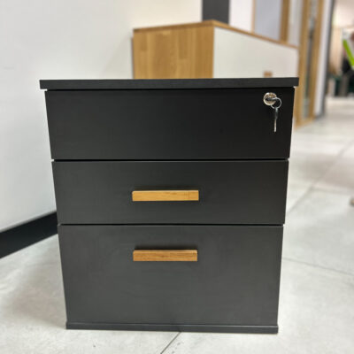 Black pedestal with drawers