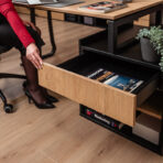 study and work desk with side storage compartment