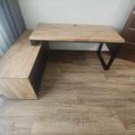 Corner desk with an enlarged pedestal for the company DA GRASSO S.C. in Dzierżoniów