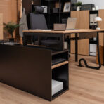 desk with a practical pedestal for computer work