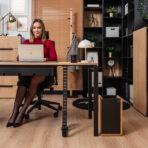 Desk with wide top for modern office interiors