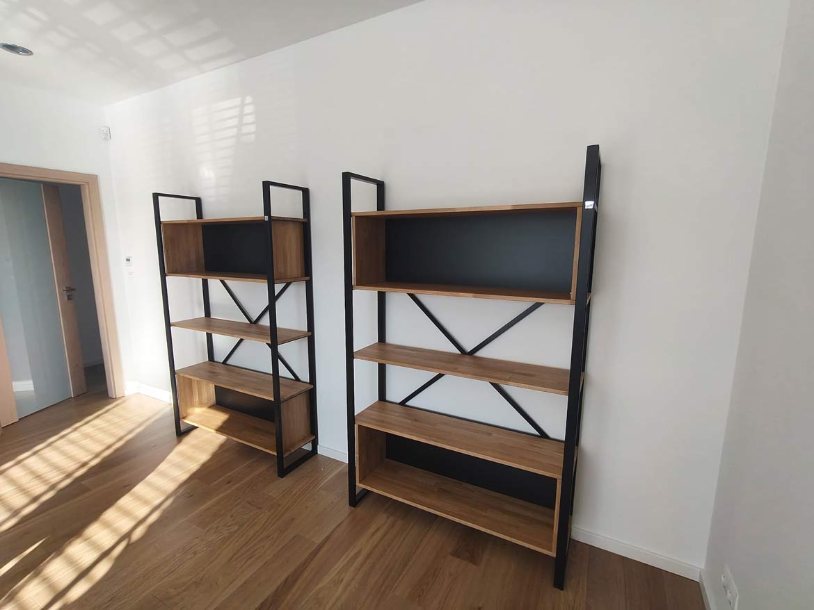 Drewniano-stalowe regały dla Pana Grzegorza z Katowic