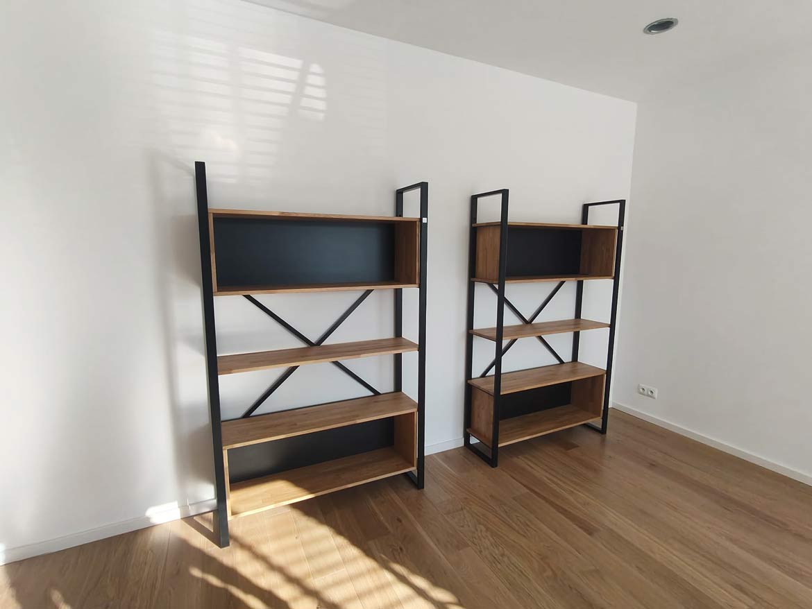 Drewniano-stalowe regały dla Pana Grzegorza z Katowic