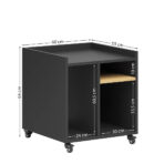 Mobilna szafka biurowa z półką w odcieniu drewna z otwartą zabudową