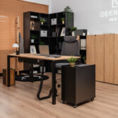 Deerhorn modern office furniture in black and wood design