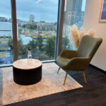 Fluted coffee table for a law firm in Warsaw