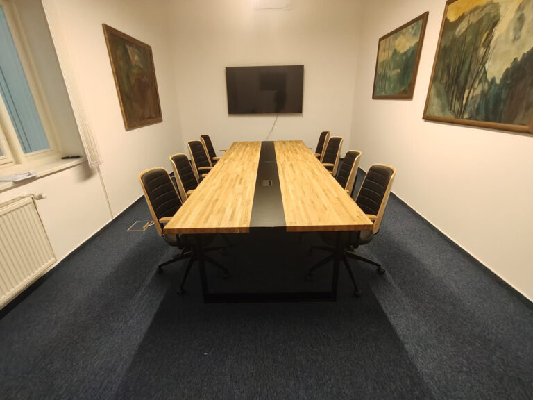 Conference table with oak top for Stavba K.s. of Brno