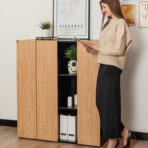 office cabinet with shelves with lockable doors for files