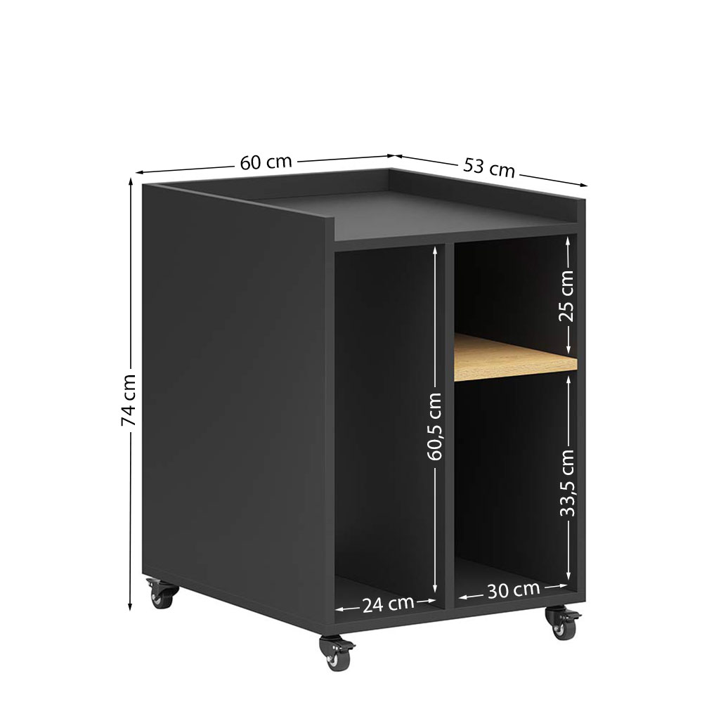 wielofunkcyjna-szafka-biurowa-na-kolkach-do-drukarki Wielofunkcyjna szafka biurowa na kółkach do drukarki