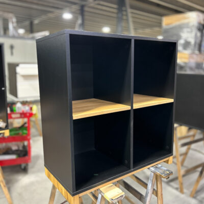 Office dresser with open shelves