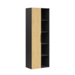 Office filing cabinet black with wood-like elements