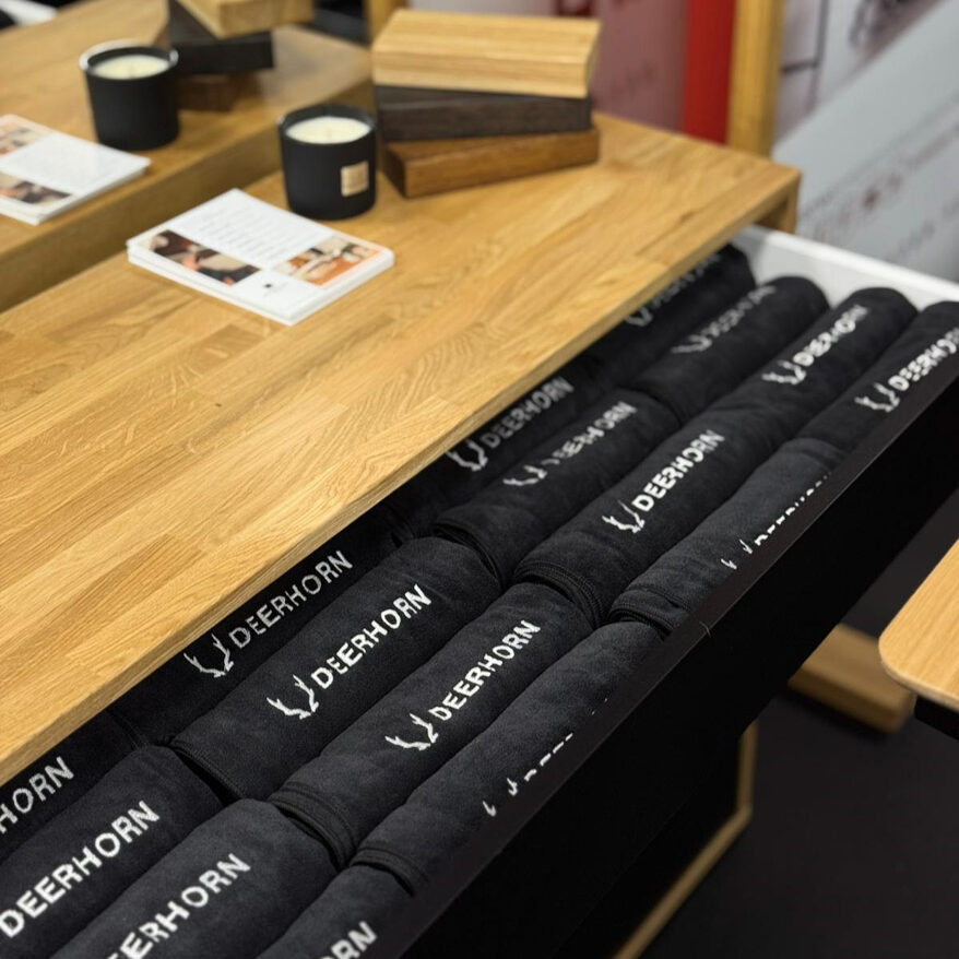 Deerhorn furniture stand during the opening of Xtreme Fitness Bilgoraj