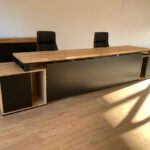 Three-foot double desk with pedestals for Köhnen-Kaffeesysteme of Essen, Germany