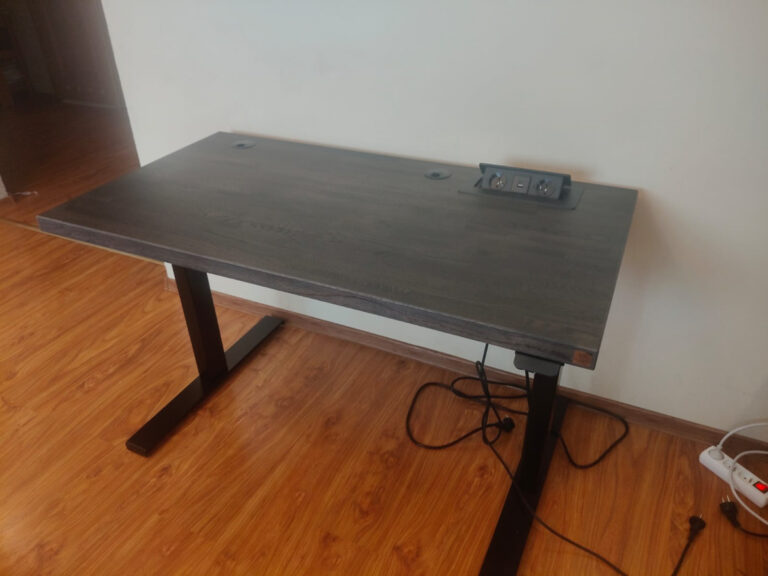 Adjustable desk with ebony top for Mr. Lukasz in Siewierz (Katowice area)