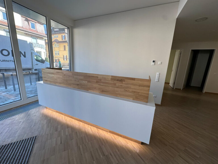 A reception counter from the latest collection for a notary's office in Germany