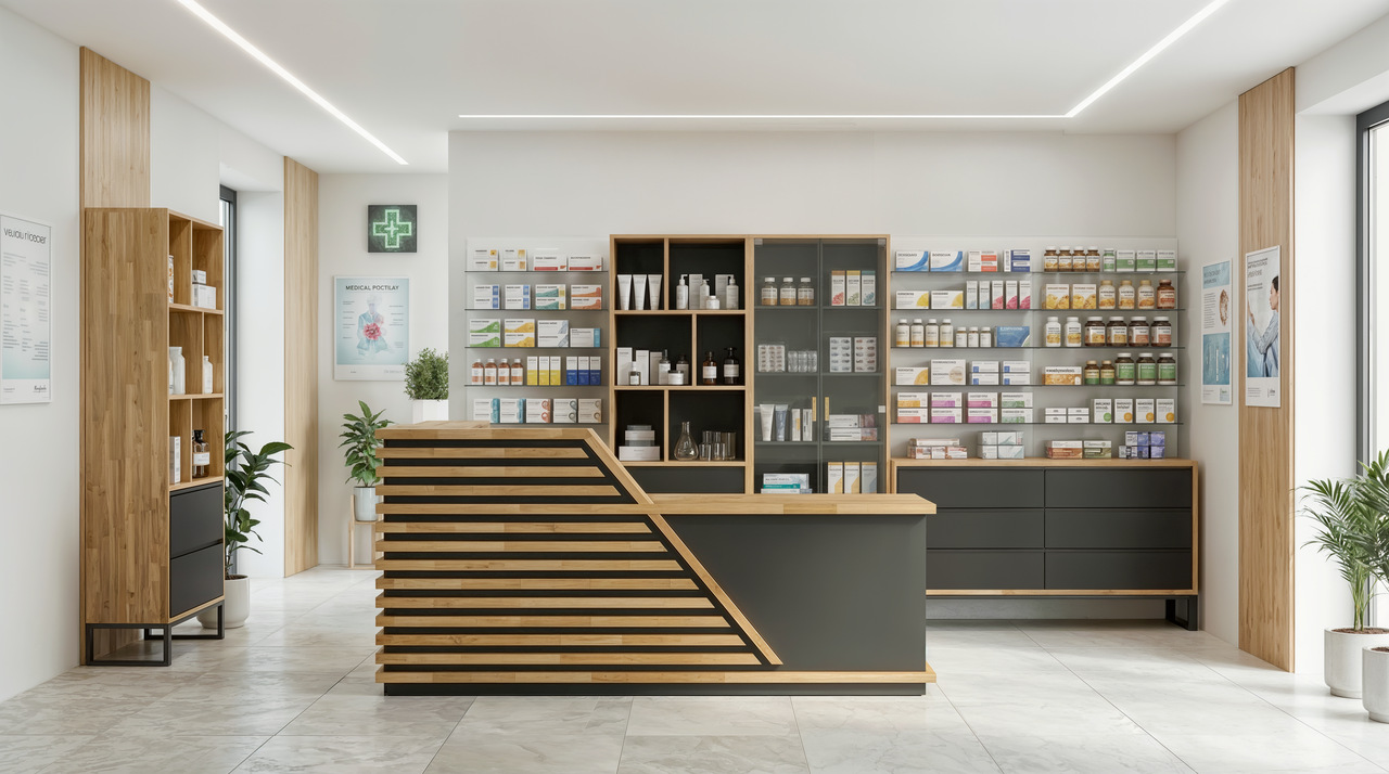furniture for pharmacy set wooden