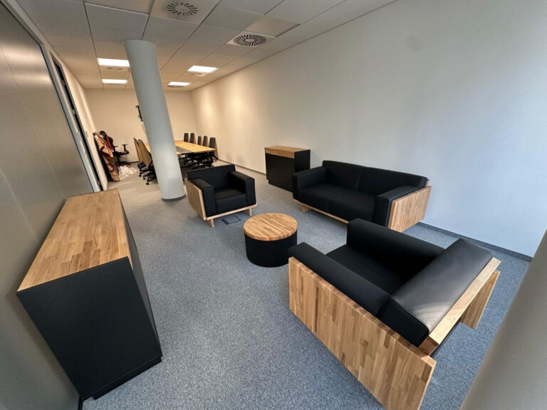 Meeting and relaxation area for the company Safe Rent in Warsaw
