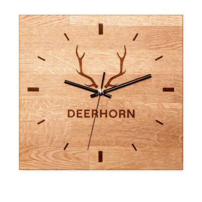 wooden wall clock for the office with hour markers