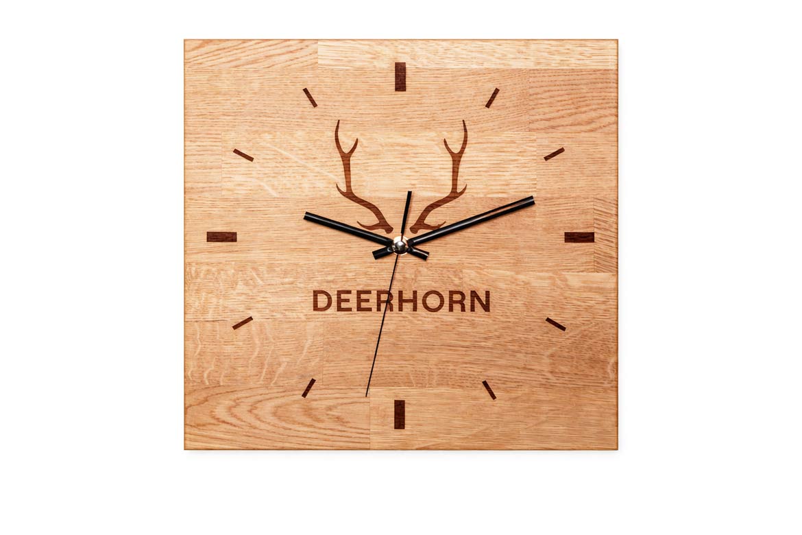 wooden-wall-clock-for-the-office-with-indexes wooden wall clock for the office with hour markers