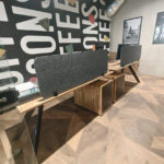 Desks with pedestals for Coffee and Sons coffee shop in Lublin