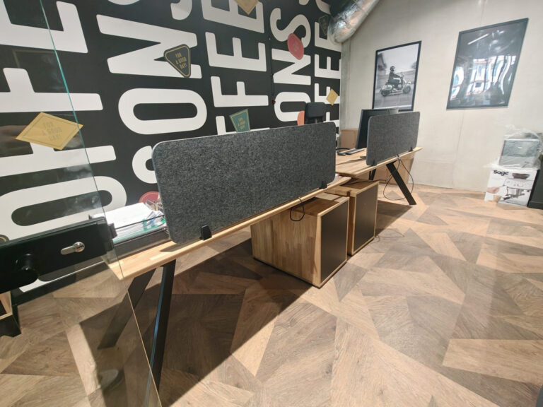 Desks with pedestals for Coffee and Sons coffee shop in Lublin