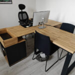 Corner desk with an extension for the SOPUR company in Bydgoszcz