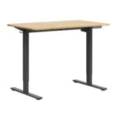 Adjustable desk with a rounded top for a home office